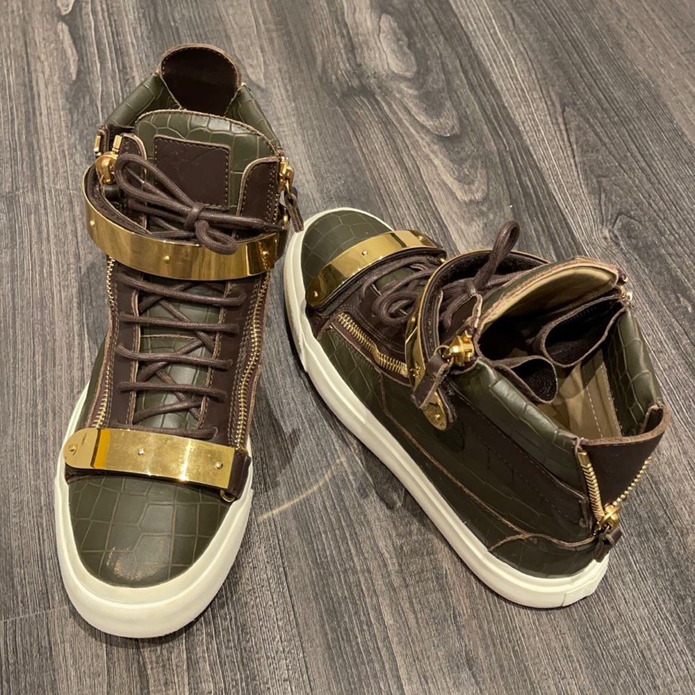 GIUSEPPE ZANOTTI Leather High Top Sneakers 44